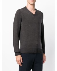 dunkelgrauer Pullover mit einem V-Ausschnitt von Canali