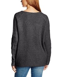dunkelgrauer Pullover mit einem V-Ausschnitt von VILA CLOTHES