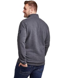 dunkelgrauer Pullover mit einem zugeknöpften Kragen von LERROS