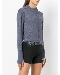 dunkelgrauer Pullover mit einer Kapuze von Nike