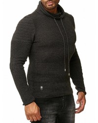 dunkelgrauer Pullover mit einer weiten Rollkragen von Redbridge