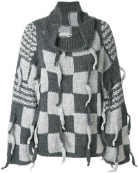 dunkelgrauer Pullover mit Schottenmuster von Loewe