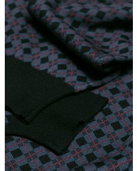 dunkelgrauer Rollkragenpullover mit Argyle-Muster von Prada