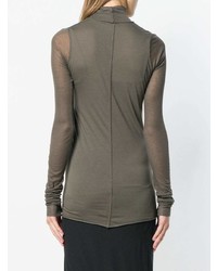 dunkelgrauer Rollkragenpullover von Rick Owens Lilies