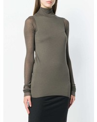 dunkelgrauer Rollkragenpullover von Rick Owens Lilies