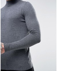 dunkelgrauer Rollkragenpullover von Asos