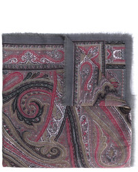dunkelgrauer Schal mit Paisley-Muster von Brioni