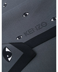 dunkelgrauer Seideschal mit geometrischem Muster von Kenzo