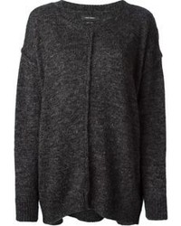 dunkelgrauer Strick Oversize Pullover von Isabel Marant
