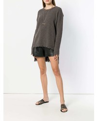 dunkelgrauer Strick Oversize Pullover von Uma Wang