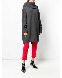 dunkelgrauer Strick Oversize Pullover von Monse