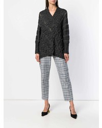 dunkelgrauer Strick Oversize Pullover von Twin-Set