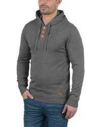 dunkelgrauer Strick Pullover mit einem Kapuze von BLEND