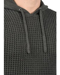 dunkelgrauer Strick Pullover mit einem Kapuze von BLEND