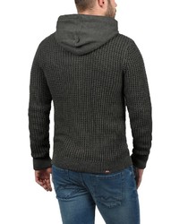 dunkelgrauer Strick Pullover mit einem Kapuze von BLEND