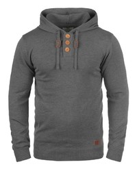 dunkelgrauer Strick Pullover mit einem Kapuze von BLEND