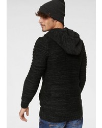 dunkelgrauer Strick Pullover mit einem Kapuze von Cipo & Baxx