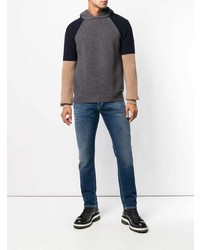 dunkelgrauer Strick Pullover mit einem Kapuze von DSQUARED2