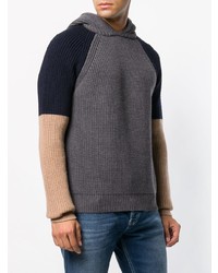 dunkelgrauer Strick Pullover mit einem Kapuze von DSQUARED2