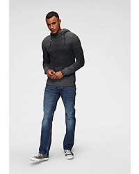 dunkelgrauer Strick Pullover mit einem Kapuze von edc by Esprit