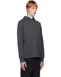 dunkelgrauer Strick Pullover mit einem Kapuze von Norse Projects ARKTISK