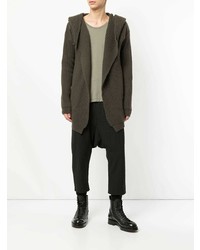 dunkelgrauer Strick Pullover mit einem Kapuze von Rick Owens