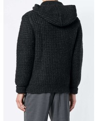 dunkelgrauer Strick Pullover mit einem Kapuze von Maison Flaneur