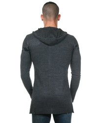 dunkelgrauer Strick Pullover mit einem Kapuze von MADMEXT