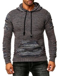 dunkelgrauer Strick Pullover mit einem Kapuze von RUSTY NEAL