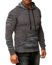 dunkelgrauer Strick Pullover mit einem Kapuze von RUSTY NEAL