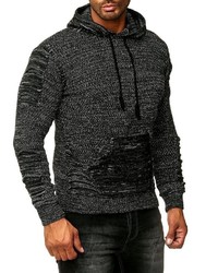 dunkelgrauer Strick Pullover mit einem Kapuze von RUSTY NEAL