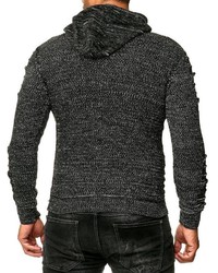 dunkelgrauer Strick Pullover mit einem Kapuze von RUSTY NEAL