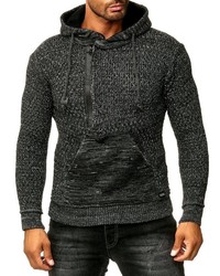 dunkelgrauer Strick Pullover mit einem Kapuze von RUSTY NEAL