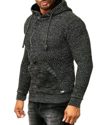 dunkelgrauer Strick Pullover mit einem Kapuze von RUSTY NEAL