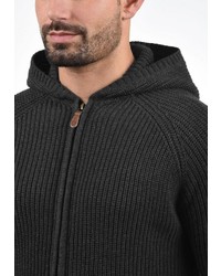 dunkelgrauer Strick Pullover mit einem Kapuze von Solid