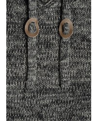 dunkelgrauer Strick Pullover mit einem Kapuze von Solid