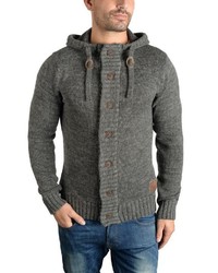 dunkelgrauer Strick Pullover mit einem Kapuze von Solid