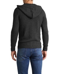 dunkelgrauer Strick Pullover mit einem Kapuze von Solid