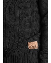 dunkelgrauer Strick Pullover mit einem Kapuze von Solid