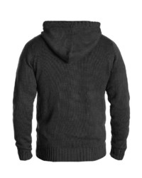 dunkelgrauer Strick Pullover mit einem Kapuze von Solid