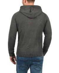 dunkelgrauer Strick Pullover mit einem Kapuze von Solid