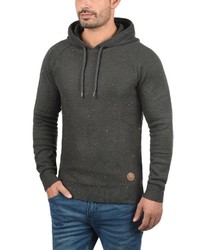 dunkelgrauer Strick Pullover mit einem Kapuze von Solid