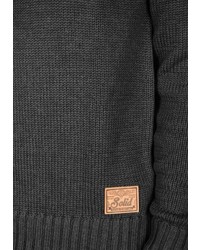 dunkelgrauer Strick Pullover mit einem Kapuze von Solid