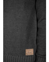 dunkelgrauer Strick Pullover mit einem Kapuze von Solid