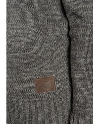 dunkelgrauer Strick Pullover mit einem Kapuze von Solid