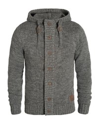 dunkelgrauer Strick Pullover mit einem Kapuze von Solid