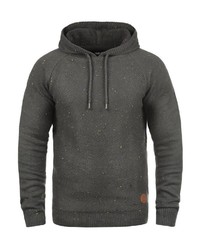 dunkelgrauer Strick Pullover mit einem Kapuze von Solid