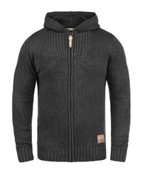 dunkelgrauer Strick Pullover mit einem Kapuze von Solid