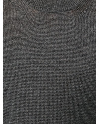 dunkelgrauer Strick Pullover mit einem Rundhalsausschnitt von McQ