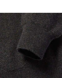 dunkelgrauer Strick Pullover mit einem Schalkragen von Brioni